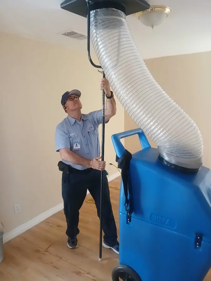Mini Split Installation technician using HEPA equipment in Pacifica